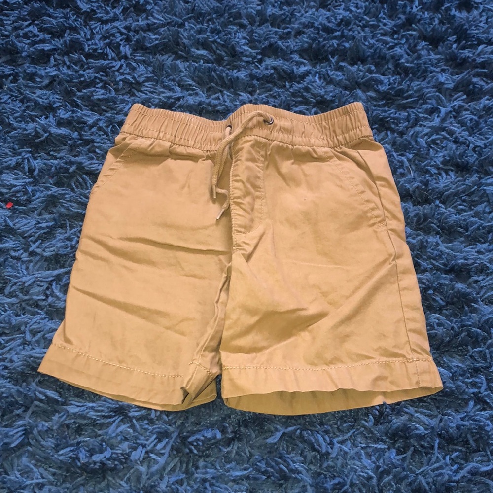 Tan draw string toddler dress shorts